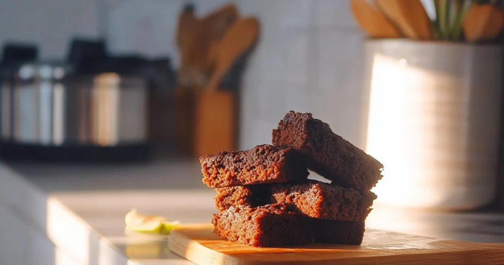 Freshly baked squares from a protein brownie recipe, ready to enjoy as a nutritious dessert