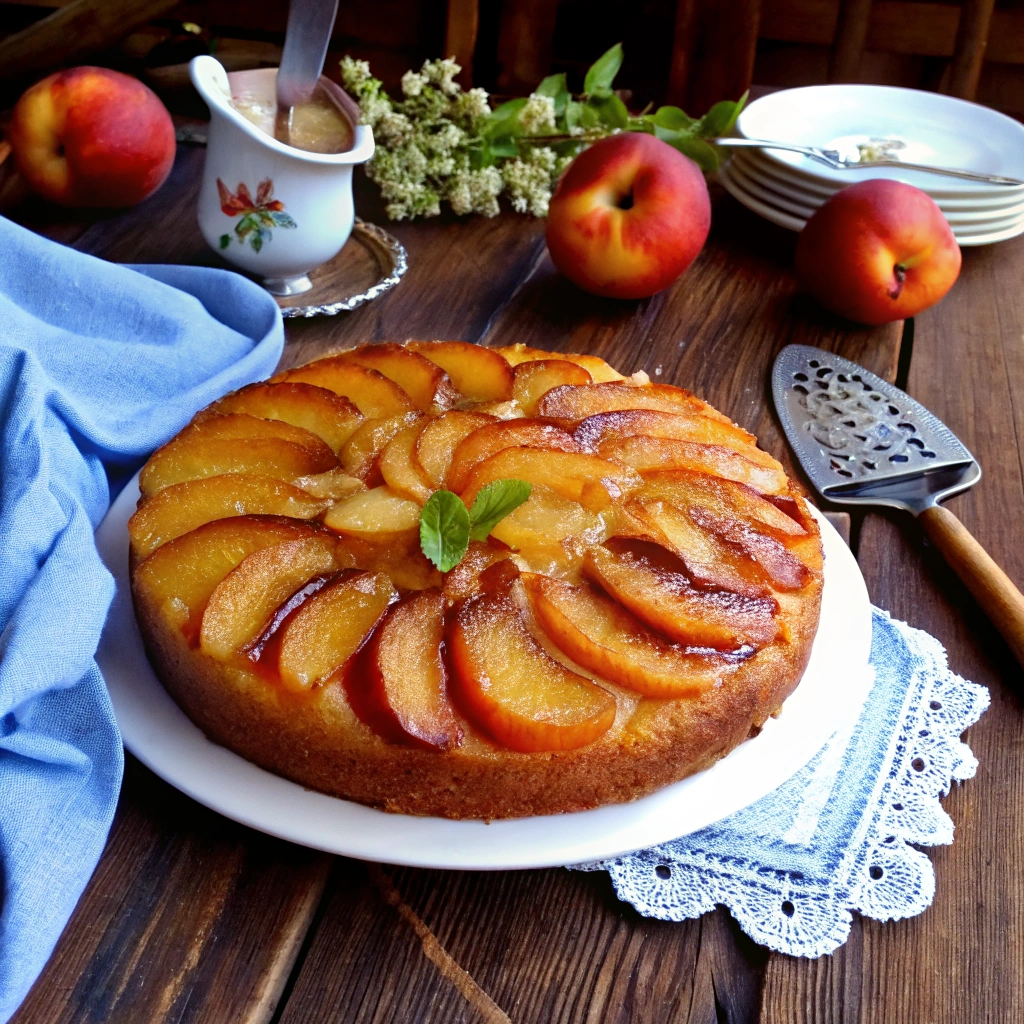 Peach Upside-Down Cake: A Summery Delight 2 Peach Upside-Down Cake