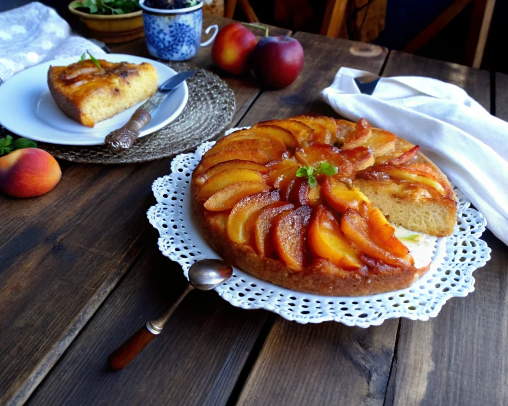 Peach Upside-Down Cake: A Summery Delight 3 Peach Upside-Down Cake
